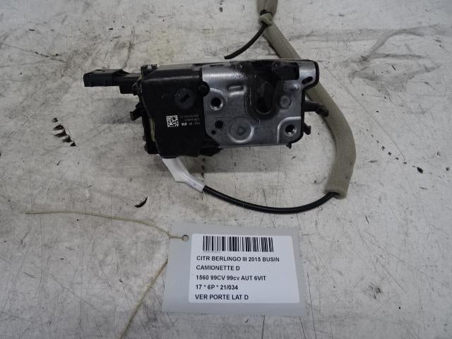 SERRURE DE PORTE RODS ARRIÈRE DROIT Citroën Berlingo, Utilisé, Citroën