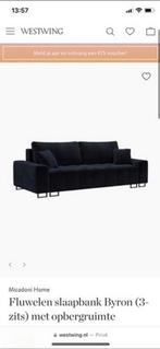 Fluwelen slaapbank WestWing, Ophalen, Tweepersoons, Zo goed als nieuw, 180 cm