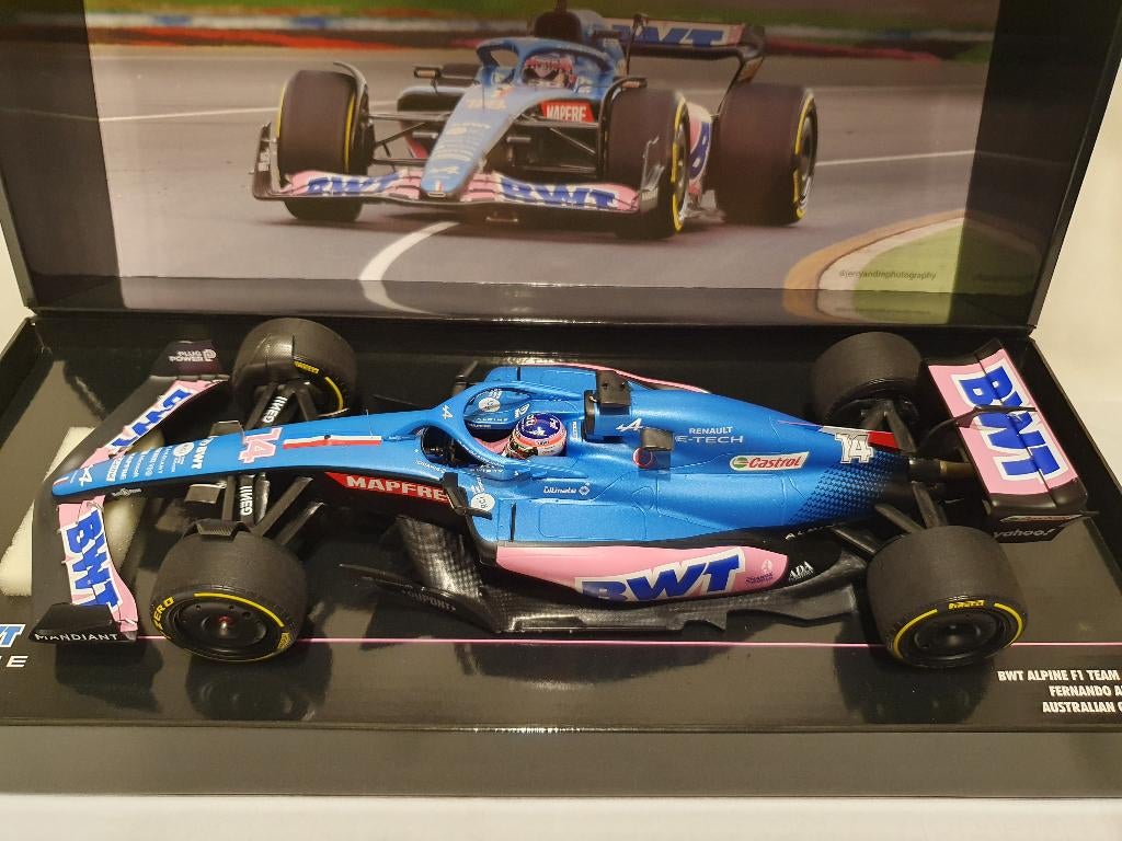 Fernando Alonso Alpine F1 Team A522 Australian GP 2022 1:18, Ophalen of Verzenden, Nieuw, Auto, MiniChamps