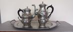 Koffie- en theeservies op een massief tinnen dienblad, Antiek en Kunst, Ophalen