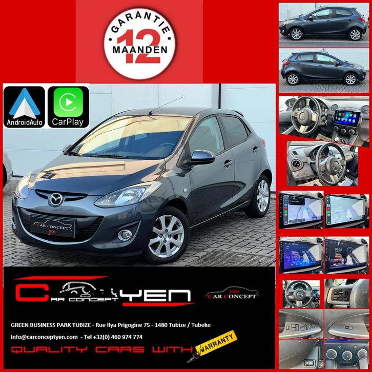 Mazda 2 1.3i Sport*Carplay*Bluetooth*Airco*Garantie*Top*, Auto's, Mazda, Bedrijf, ABS, Airbags, Airconditioning, Android Auto
