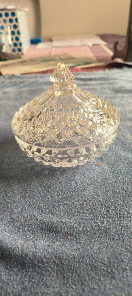 Kristallen snoepschaaltje met deksel, Ophalen of Verzenden