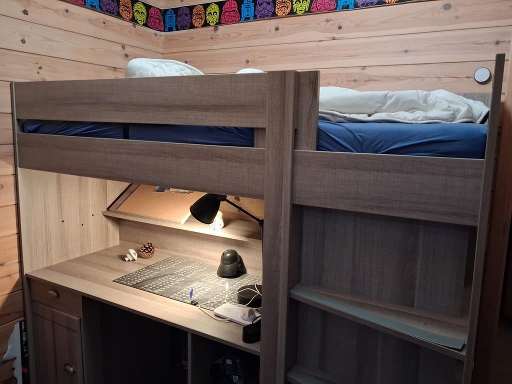 Jeugdkamer met hoogslaper, kledingkast en boekenkast, Enlèvement, Utilisé, Lit mezzanine