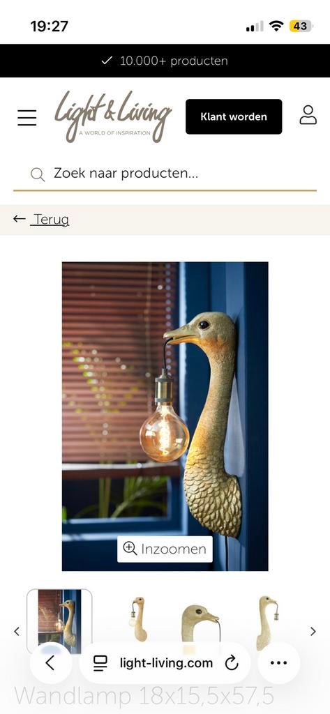 Wandlamp, Ophalen, Nieuw