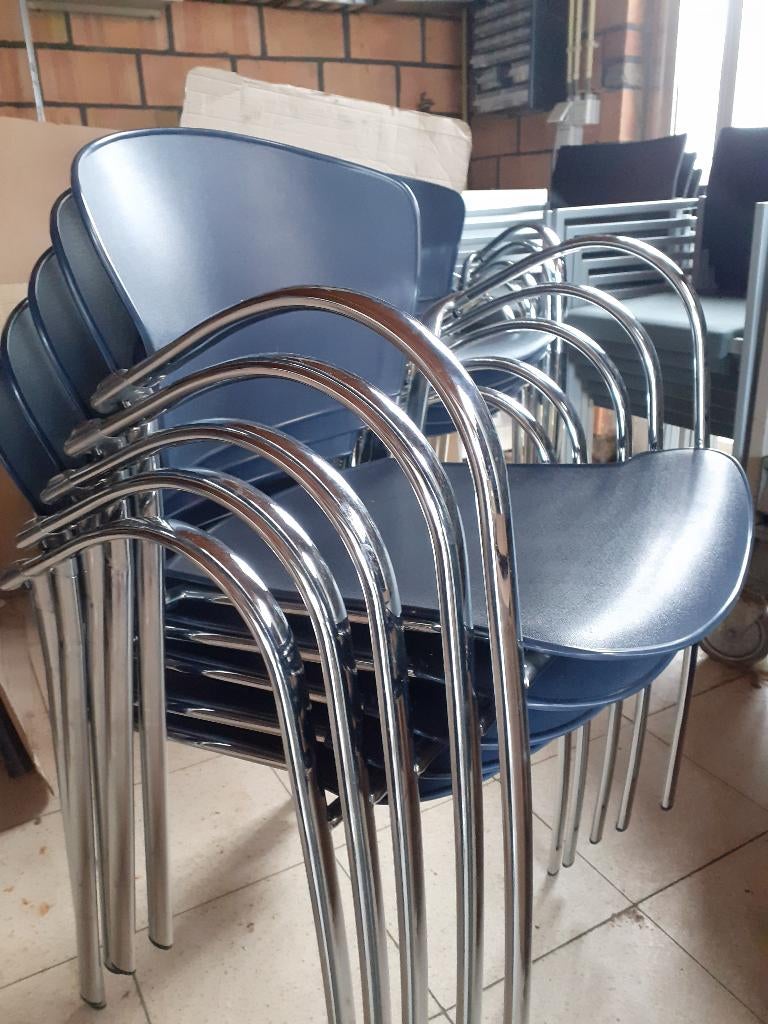 stoelen, Maison & Meubles, Chaises, Métal, Comme neuf, Enlèvement, Bleu