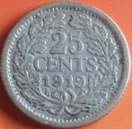 Nederland : 25 CENT 1919 KM 146, Postzegels en Munten, Zilver, 25 cent, Ophalen of Verzenden, Koningin Wilhelmina