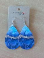 Oorbellen blauw marmer, Overige materialen, Hangers, Blauw, Nieuw