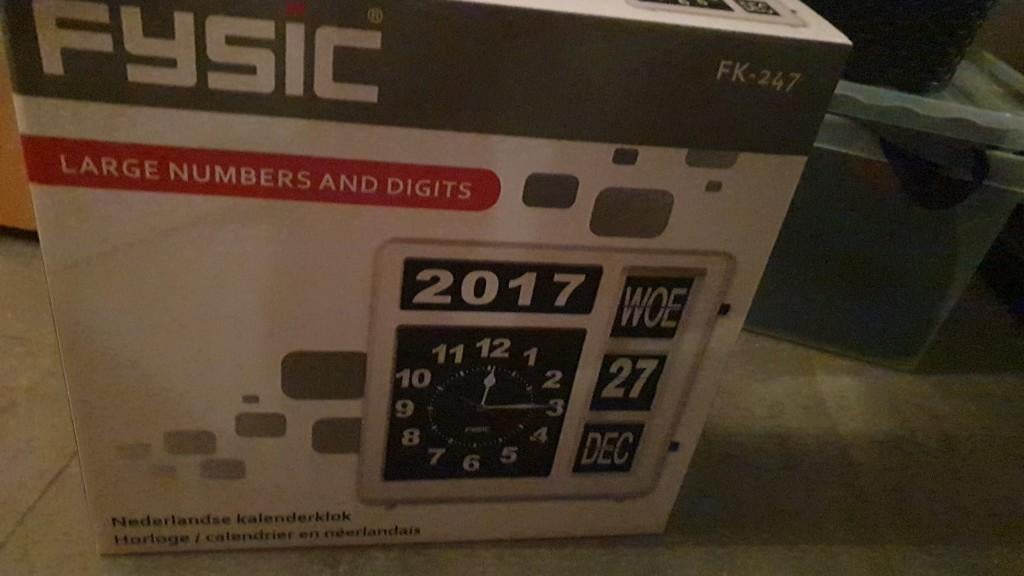 grote analoge Dementieklok / Seniorenklok (NL), Ophalen of Verzenden, Zo goed als nieuw, Analoog, Wandklok