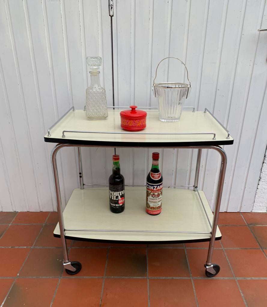 Desserte vintage formica / metzl chromer, Maison & Meubles, Enlèvement, Utilisé