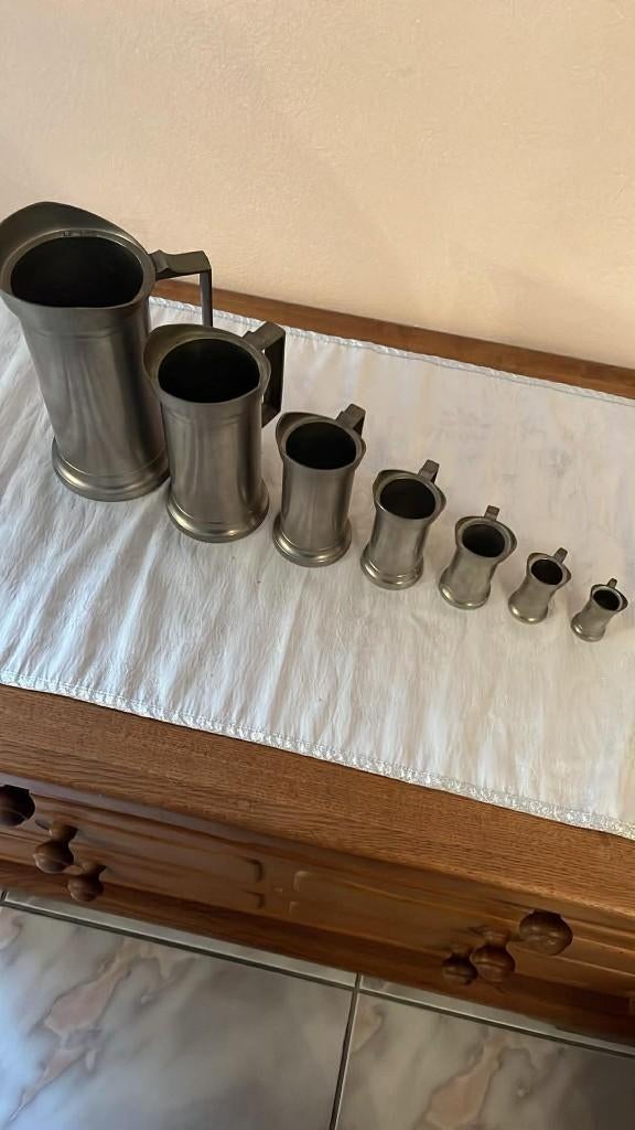 Ensemble de mesure en etain, Antiek en Kunst, Antiek | Tin, Ophalen