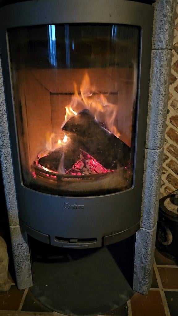 Mooie Contura houtkachel met dikke speksteen, Maison & Meubles, Poêles, Comme neuf, Autoportant, Poêle à bois, Bois, Enlèvement
