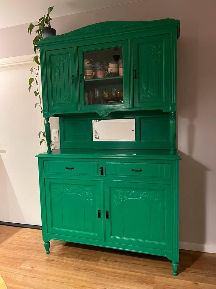 Servieskast buffetkast groen, Huis en Inrichting, Kasten | Buffetkasten, Zo goed als nieuw, Ophalen