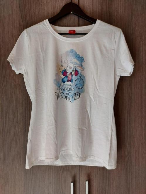 T shirt - Alice in wonderland - Disney - Maat XL, Kleding | Dames, T-shirts, Zo goed als nieuw, Maat 46/48 (XL) of groter, Wit