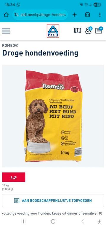Honden voeding  beschikbaar voor biedingen