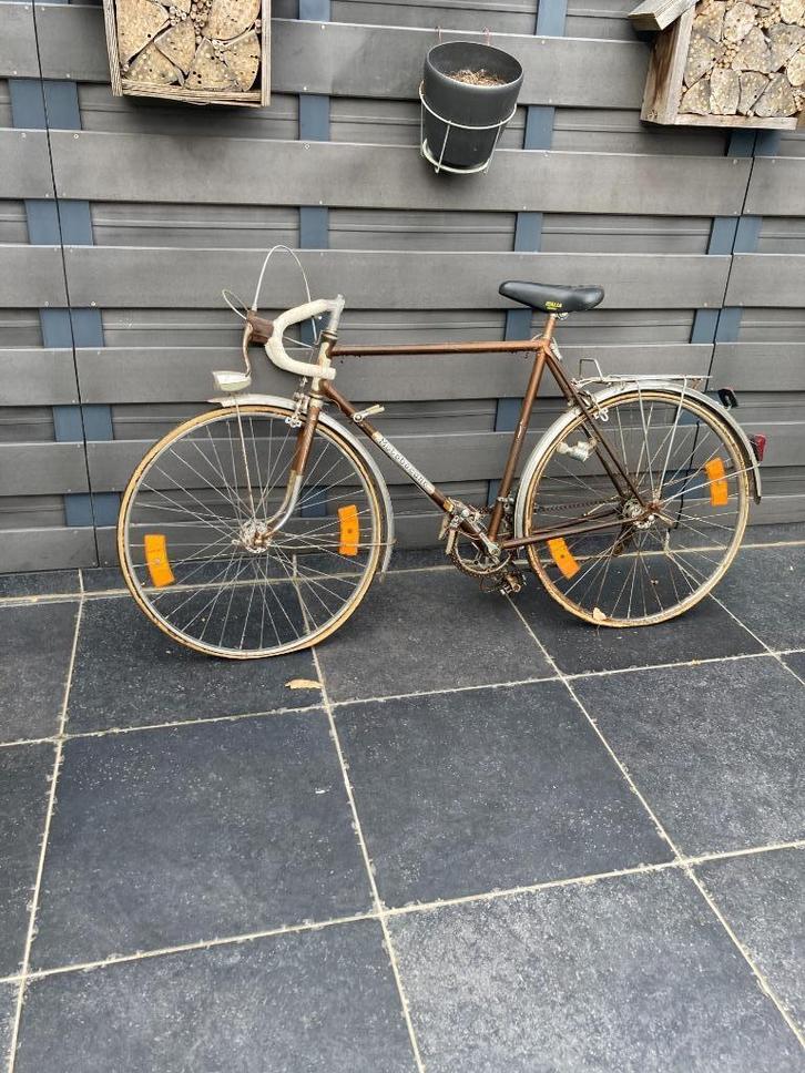 oude bruine koersfiets Motobecane, Fietsen en Brommers, Fietsen | Racefietsen, Gebruikt, Heren, Overige merken, 10 tot 15 versnellingen