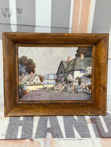 Ernest Uden 1940 ingelijst schilderij Engeland Cottage dorp beschikbaar voor biedingen
