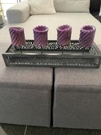 Tafelstuk - 4 kaarsen in hout (zwart geschilderd), Gebruikt, Ophalen