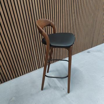 Artisan Neva light 79 bar chair black leather