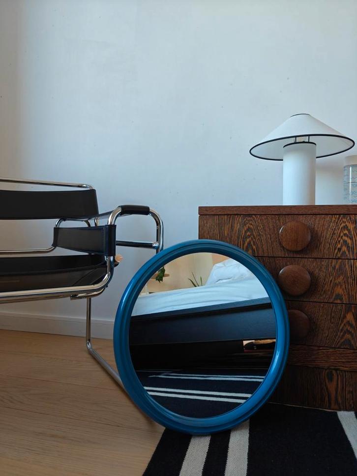 Vintage ronde Space Age spiegel, Antiek en Kunst, Antiek | Spiegels, Ophalen