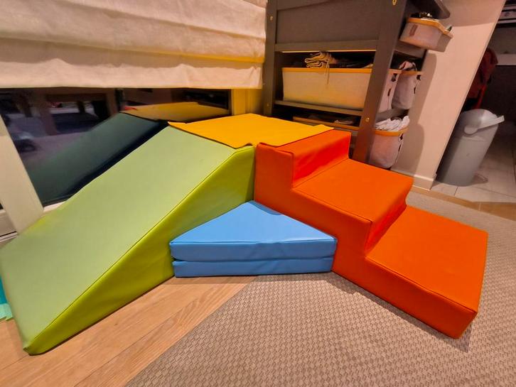 Foam speelset | foamblokken trap + glijbaan Jindl multicolor, Kinderen en Baby's, Speelgoed | Overig, Zo goed als nieuw, Jongen of Meisje