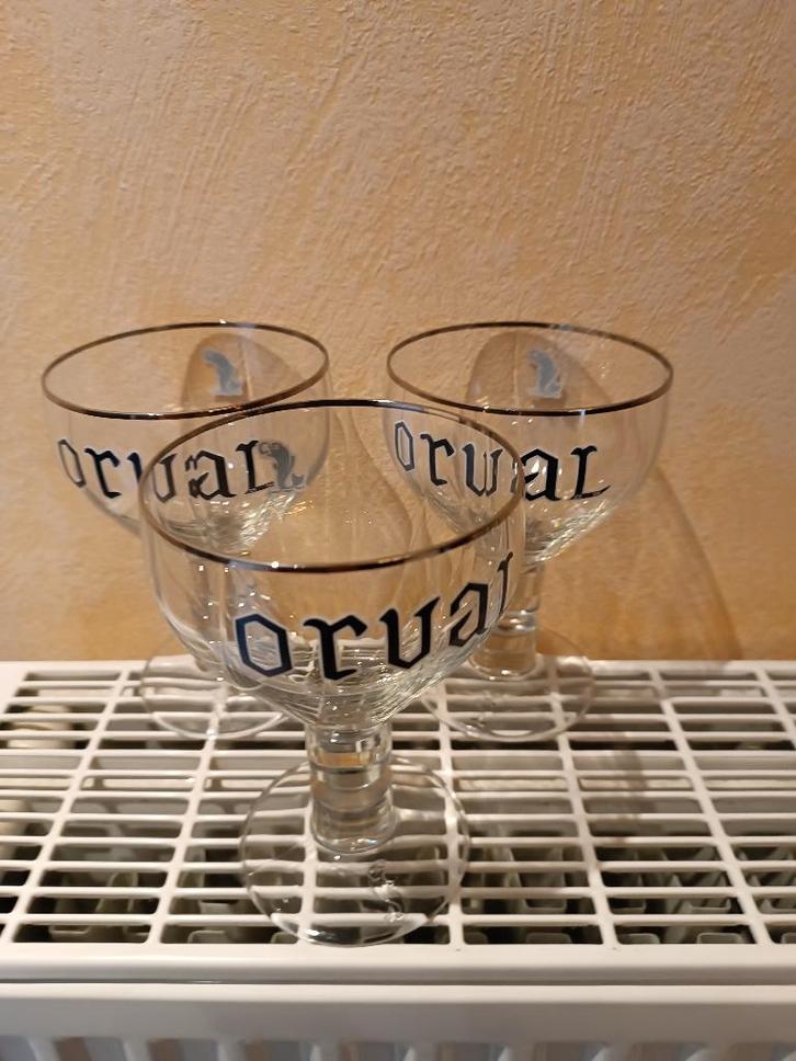 A vendre 5 verres orval, Collections, Verres & Petits Verres, Utilisé, Verre à bière, Enlèvement