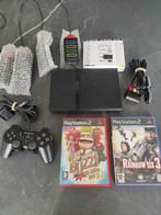Playstation 2 Slim + 2 games en accessoires, Games en Spelcomputers, Zwart, Ophalen of Verzenden, Met 1 controller, Slim