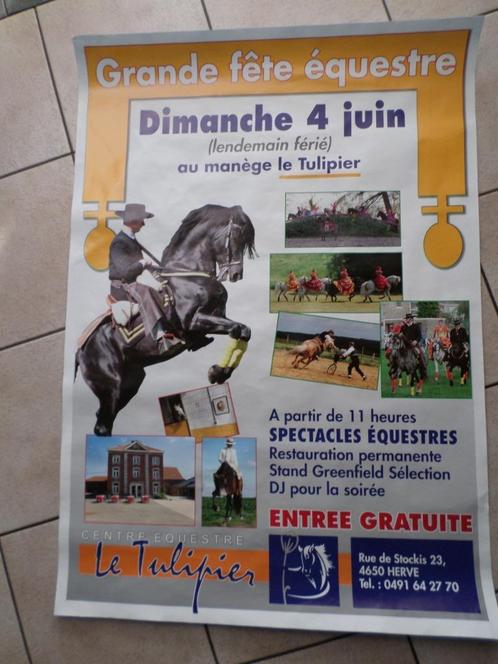 Grande fête équestre - manège Le Tulipier - affiche - 2017, Collections, Posters & Affiches, Utilisé, Sport, A1 jusqu'à A3, Rectangulaire vertical