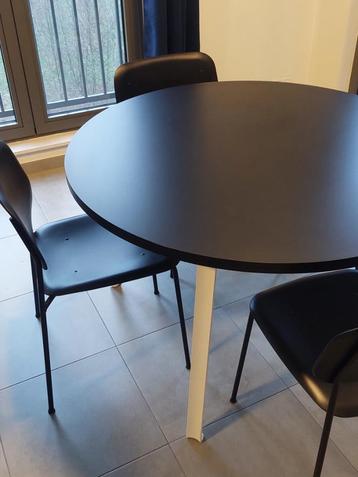 Moderne, Ronde Eettafel Zwart Wit beschikbaar voor biedingen