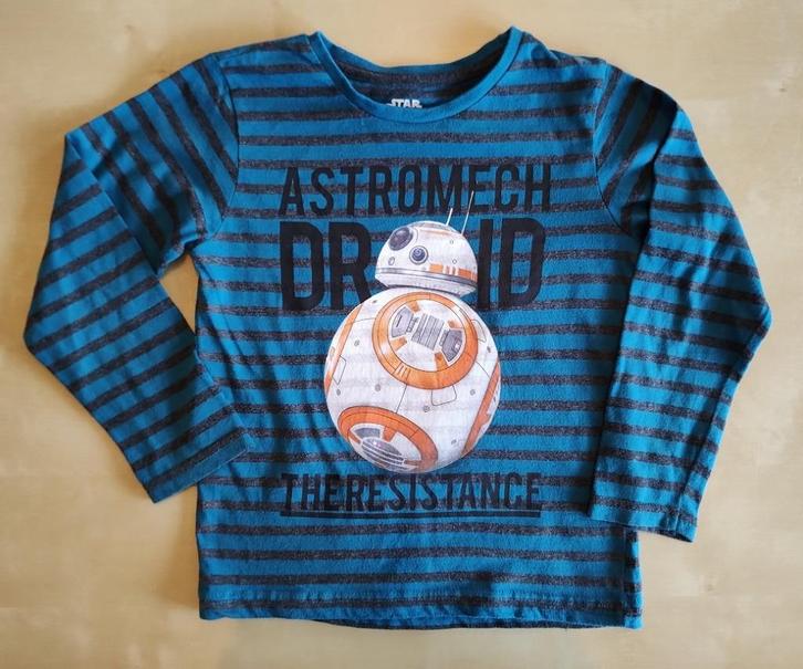 Blauw/grijze longsleeve Star Wars, maat 4-5 jaar, Kinderen en Baby's, Kinderkleding | Maat 104, Zo goed als nieuw, Jongen, Shirt of Longsleeve