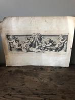 Brocante originele ets met engeltjes, Ophalen of Verzenden