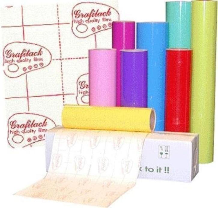 Rouleaux  50M X 50cms Film Adhésif Vinyle GRAFITACK brillant, Hobby & Loisirs créatifs, Bricolage, Neuf, Matériel, Enlèvement