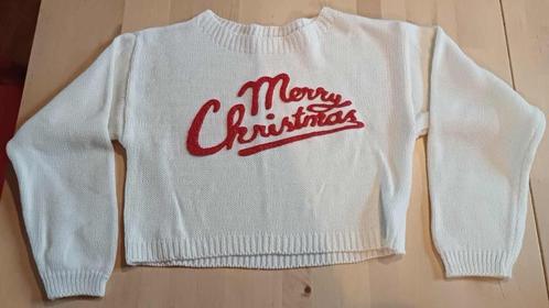 Petit pull court '"Merry Christmas" blanc et rouge, Kleding | Dames, Truien en Vesten, Nieuw, Maat 36 (S), Rood, Verzenden