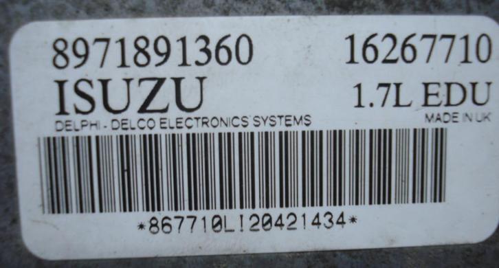 EDU Opel ISUZU 1,7 Dieselpomp herstel, Auto-onderdelen, Elektronica en Kabels, Opel, Gebruikt, Verzenden