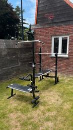 Fitnessbank Domyos BM 490 + halters, Ophalen, Zo goed als nieuw, Benen, Fitnessbank