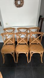 6 stoelen van natuurlijk gelakt massief berkenhout, Huis en Inrichting, Stoelen, Zo goed als nieuw, Hout