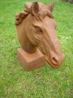 CHEVAL , buste en fonte d une tête de cheval sur socle, Jardin & Terrasse, Statues de jardin, Animal, Enlèvement ou Envoi, Métal