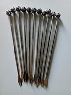 Set van 12 antieke metalen slakkenpinnen, Ophalen of Verzenden