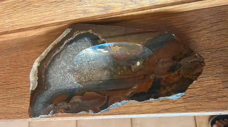 Grote gepolijste schijf van agaat - Brazilië, Verzamelen, Mineralen en Fossielen, Ophalen of Verzenden