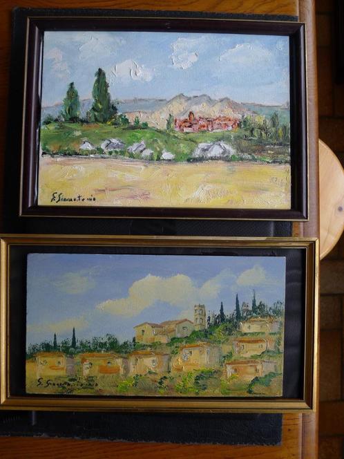 2 HSP Toscaans landschap Stefano GIANNANTONIO, Antiek en Kunst, Kunst | Schilderijen | Klassiek, Ophalen of Verzenden