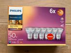 4 nieuwe dimbare Philips WarmGlow LED spots GU10 3,5W = 50 W, Huis en Inrichting, Lampen | Losse lampen, Nieuw, Ophalen of Verzenden