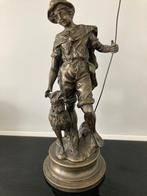 Lancini - D’après un modèle de Moreau - Statue, Berger - 47, Antiquités & Art, Enlèvement ou Envoi, Bronze