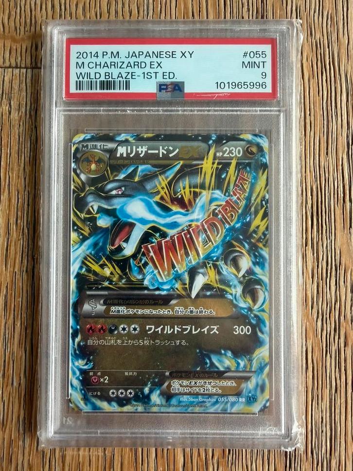M Charizard EX #055 1ST EDITION PSA 9, Hobby en Vrije tijd, Verzamelkaartspellen | Pokémon, Nieuw, Ophalen