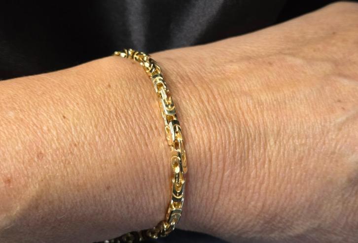 Bracelet roi en or 14 carats sur argent. 2025/757., Bijoux, Sacs & Beauté, Bracelets, Neuf, Or, Or, Envoi