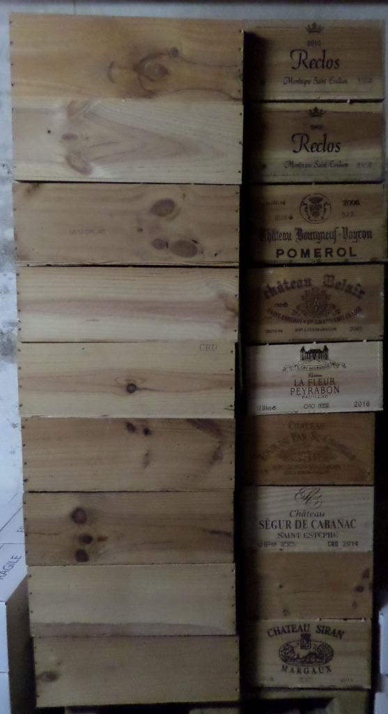 Houten kisten voor 6 of 12 wijnflessen - houten wijnkisten, Verzamelen, Wijnen, Ophalen