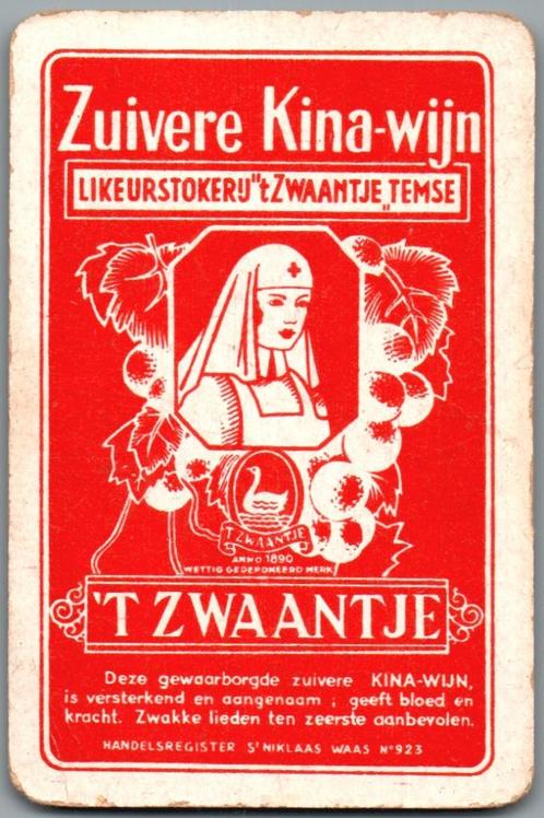 carte à jouer - LK8490 -'t Zwaantje, vin de quinquina pur, Collections, Cartes à jouer, Jokers & Jeux des sept familles, Comme neuf