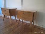 Set van 2 nachtkastjes bijzettafels jaren 50, Huis en Inrichting, Ophalen, Zo goed als nieuw, Hout