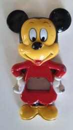Vintage Mickey Mouse flesopener en aansteker metaal, Mickey Mouse, Gebruikt, Ophalen of Verzenden