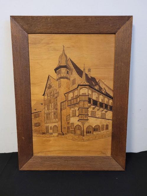 Marqueterie Maison Pfister Colmar Aufderbruck Elzas, Antiek en Kunst, Curiosa en Brocante, Ophalen of Verzenden