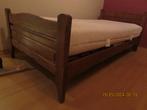Bed 1 persoon, Comme neuf, Réglable, Massief hout, Brun