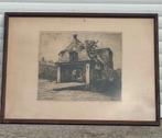 Eau forte entrée du cimetière signe jos delfosse, Antiek en Kunst, Kunst | Etsen en Gravures, Ophalen of Verzenden